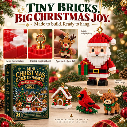 Christmas brick ornament advent calendar with 24 festive designs