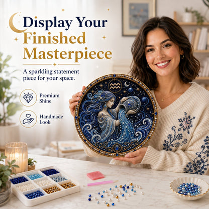 Zodiac pearl art DIY kit — finished artwork display