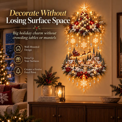 Vertical Christmas wall hanging that keeps surfaces clear