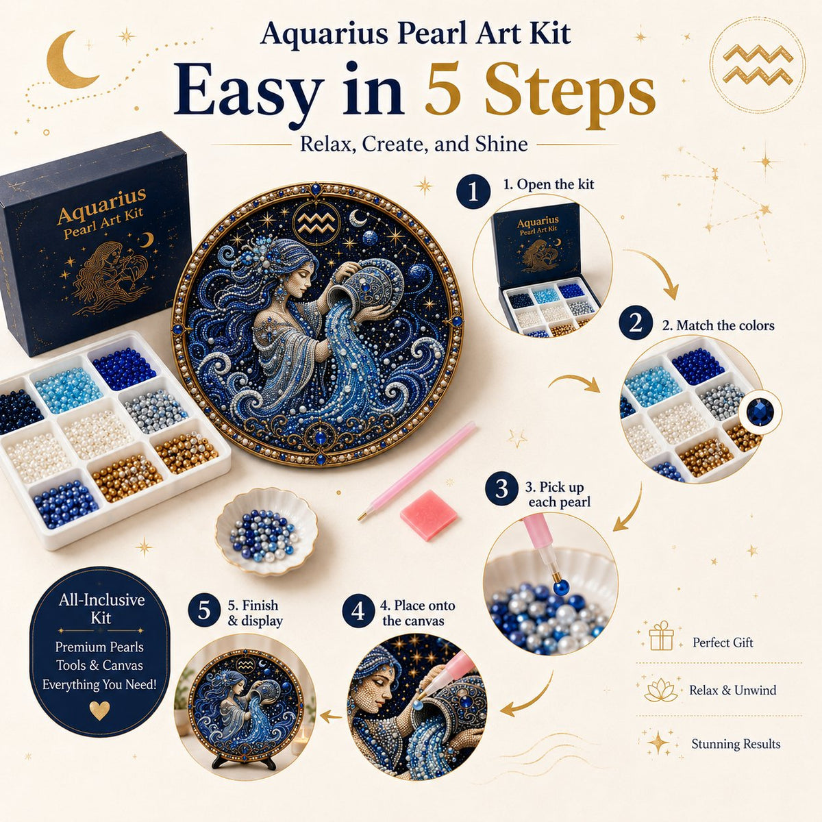 Zodiac pearl art DIY kit — step-by-step guide