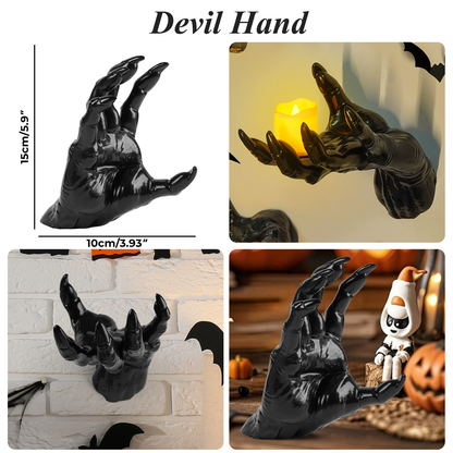 🕷️🖤Creepy Hands & Candles Wall Mount Set – Indoor & Outdoor Halloween Decor 🎃🖐️