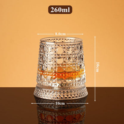 Rotating Crystal Whiskey Tumbler Glass